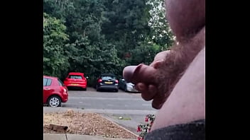 Preview 3 of Horse Sex Girl Ka Saat - Chubby Gay Guy taking a risky piss outside