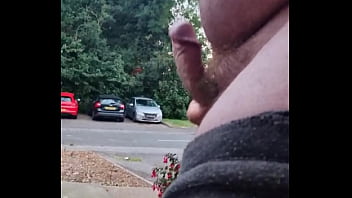 Preview 4 of Horse Sex Girl Ka Saat - Chubby Gay Guy taking a risky piss outside