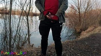 Preview 1 of Latoya A - Outside by the lake,  jerking off with a band around your cock and balls and showing your asshole (S)