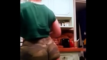 Preview 4 of Lunch Potty - Super Duper Thick PAWG twerking insane ass in Kitchen