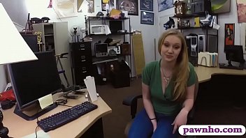 Preview 1 of New Sex Full Hd Video Sell Pack - Hot blond railed by pervert pawn keeper in his office