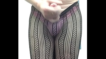 Preview 2 of Two Cocks Sex - Denied sissy edges in fishnets and panties