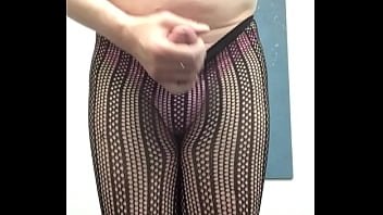 Preview 1 of Two Cocks Sex - Denied sissy edges in fishnets and panties
