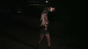 Preview 1 of Sunny Leone Canadian - Hot blonde girl going to a public ging gang bang orgy