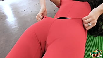 Preview 2 of Brother Turn On - Spandex Teen Cameltoe Pussy Round Ass Big Tits.