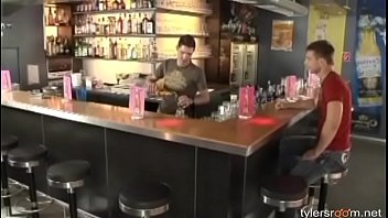 Preview 1 of Big Boobs Mature Bbc Gangbang - Young guys have gay sex on a bar top