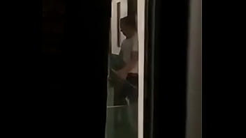 Preview 1 of So Much Cum In Blue - Caught on Balcony