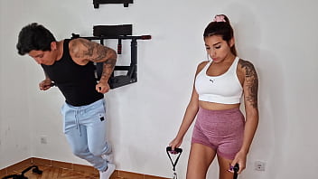 Preview 1 of Fucking Real Dad - I couldn&#039_t resist my neighbor&#039_s ass. I fucked her during training