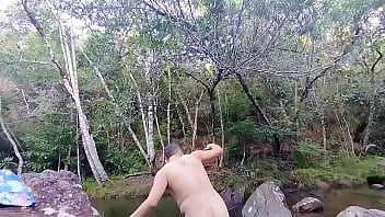 Preview 3 of Arob Xxx Video Muslims - I stroked my dick near the waterfalls in Minas Gerais