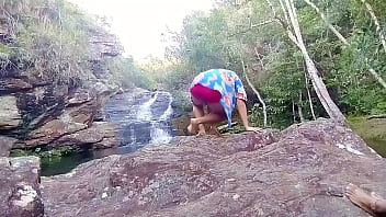 Preview 1 of Arob Xxx Video Muslims - I stroked my dick near the waterfalls in Minas Gerais