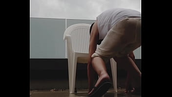 Preview 2 of Xxx Vgeio - wet outdoor wank in the rain