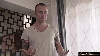 Preview 1 of Selbst 2 - Slutty teen sucking and fucking her stepdad