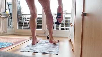Preview 1 of Forced To Have Sex - Anal Whore Morning Workout Part 2 - getting ready for a day of anal whoring at 60fps - monster huge dildo deep in my ass self fisting