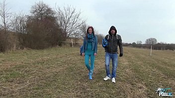 Preview 1 of Celebrity Mom Son Hairy Usa - Myfirstpublic Public threesome with nasty brunette who need all cock around