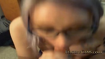 Preview 3 of Cute Girl Creamy Webcam - Gothic Girl with Glasses Blows Stranger on Cam