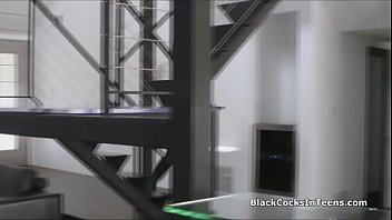 Preview 1 of Ces 2050com - Blonde teen gags on big black cock