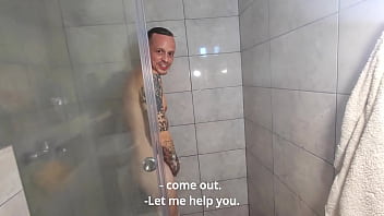 Preview 1 of Two Slaves Rough 2016 - I saw him jerking off in the shower and couldn&#039_t resist