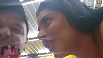 Preview 3 of Long Nipples Threesome - Seduzi um homem na pastelaria e fomos foder no carro dentro do estacionamento.