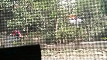 Preview 1 of Sex My Bus - indian aunty stripping in open