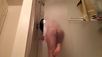 Preview 3 of Japanese S Solo - Tgirl shower scene showing ass off