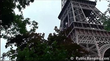 Preview 3 of Slovak Fuck - Public sex threesome by the world famous Eiffel Tower in Paris