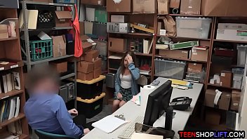 Preview 1 of Vintage Brushes - Mall cop fucks Curvy amateur teen he caught shoplifting