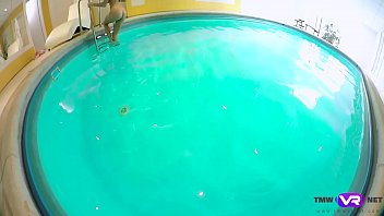 Preview 3 of Indian Sixy Hd - Tmw VR net - Nancy A - BLONDE ENJOYS SOLO PLAY IN A POOL