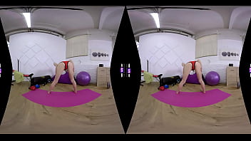 Preview 1 of Soude Arob - SexLikeReal-Morning Pussy Workout In Gym 180VR 60 FPS TMW VR