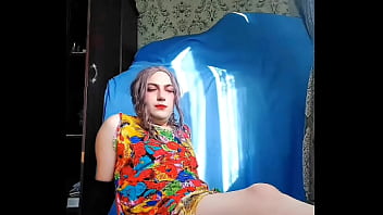 Preview 3 of Japanese Pro Shitting - Green Sexy Mini House Dress Shemale Big Butt Sissy Trap Big Ass Tranny Booty Crossdresser Lady Boy
