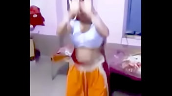 Preview 1 of Big Boba Sax - White Blouse yellow petticoat Desi Model Dance. mp4