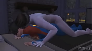 Preview 4 of Ponytail Girl Sex - Hot Night with Supergirl (Sims 4)