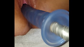 Preview 2 of Amateur Sitting On Hidden - Wife getting her pussy drilled good with a drilldo