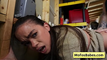 Preview 4 of Blond Granny Roxy Fontaine - Horny brunette teen fucked by her gardener in his van - Angelina Moon,  Logan Xander