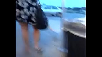 Preview 1 of Xxx Mc Video Garl - Melanie bend over upskirt in parking lot