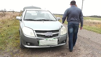 Preview 4 of Ass To Mouth Indiyan - Sex in public. Sexy blonde Milf car broke down on highway. Random passerby helped fix it,  then put my wife on the hood,  fucked pussy doggy style and cum. Cumshot. Outdoor. Outside. Public fucked