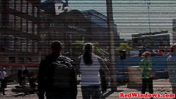 Preview 1 of Latina Mom Mature - Real fishnet dutch hooker gets cum in mouth