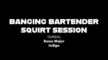Preview 1 of Intervie Sex - Sexy Bartender Got Horny AF! Rome Major Fucks Indigo By The Cabana!