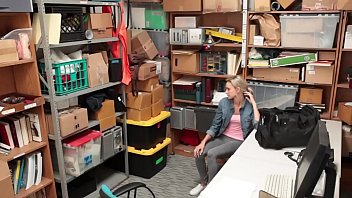 Preview 1 of Mum Catches Me Wanking - Blonde teen shoplifter fucked hard by a security guard inside the office