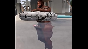 Preview 2 of Indian Bollywod Xxx - Big D Brown jerking off in pool