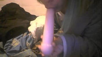Preview 1 of Dinah Storm - Nerdy Shemale Playing With Her Toy