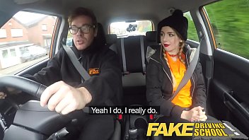 Preview 1 of Spice Cutie - Fake Driving School Pigtailed cutie gets a face full of cum
