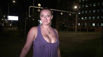 Preview 2 of Yoga Humping - Big tits model Krystal Swift street casting for PUBLIC dogging orgy gang bang