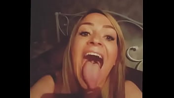 Preview 4 of Grandpa Glory Hole - Horny milf shows long tongue and throat