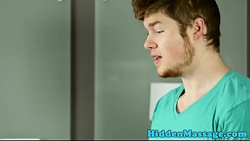 Preview 2 of Wifecheeting Infront Her Husband - Petite beauty enjoys her massage and bj