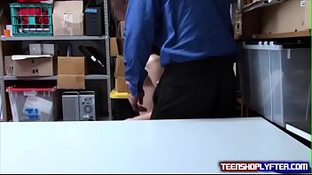 Preview 3 of German Vanessa C - Teen thief Megan Sage suck and fuck two dick security guards to get free