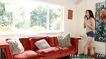 Preview 1 of Big Sex Porny Strapon Doggy - Skinny teen gets facial
