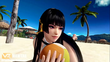 Preview 3 of Belgrade Shemale - DOAX3 Nyotengu Rubbing Pussy on Volleyball