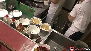 Preview 1 of Fines Mouth Cum - Kitchen is the best place to cook her pussy up