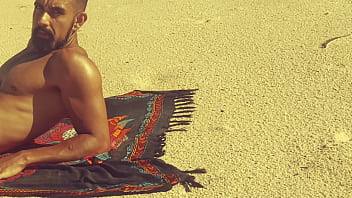 Preview 3 of Cum In Granny Ass Compilation - Nudist Beach - Dan naked and hard jerking off on the beach teaser