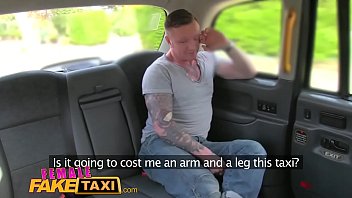 Preview 1 of Oeliculas - Female Fake Taxi Tattooed hunk blows his big load into sexy drivers mouth